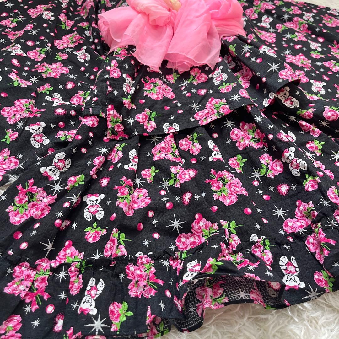 ま*や様 美品♡浴衣ドレス 薔薇柄 地雷系 平成姫ギャル160cm 和ロリY2K