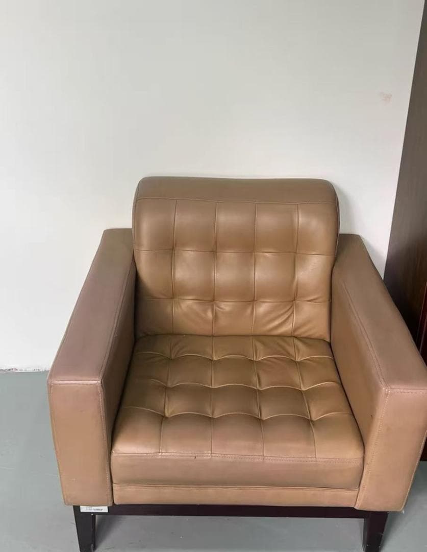 ベージュ 合成皮革 1人掛けソファ