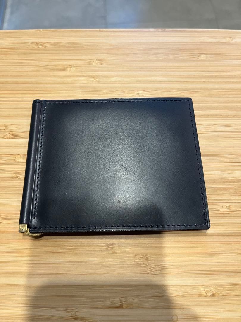 GANZO ガンゾ　シンブライドル　マネークリップ　ネイビー