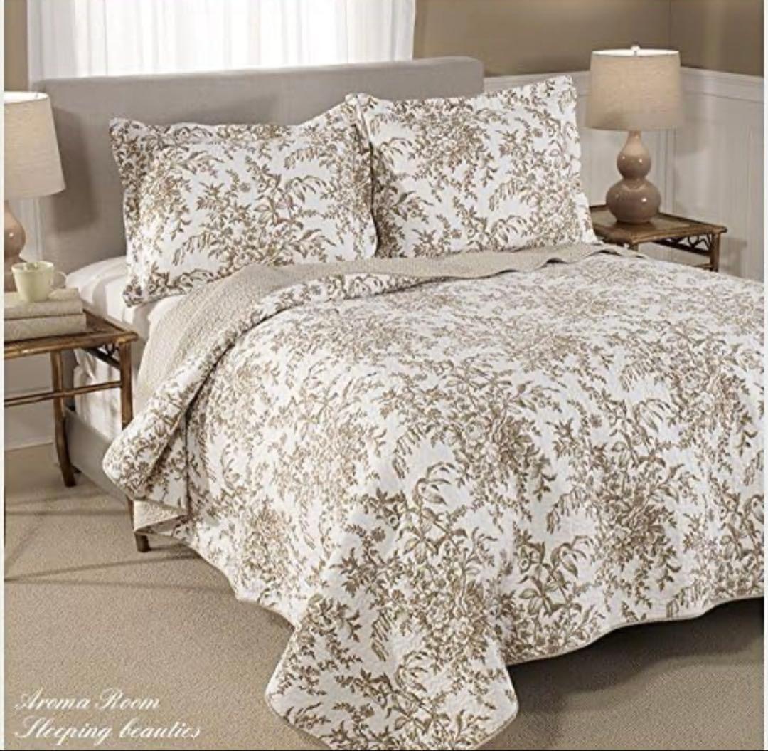 ローラアシュレイ ベッド リネン ベッドカバー キルト 花柄 ダブル クイーン