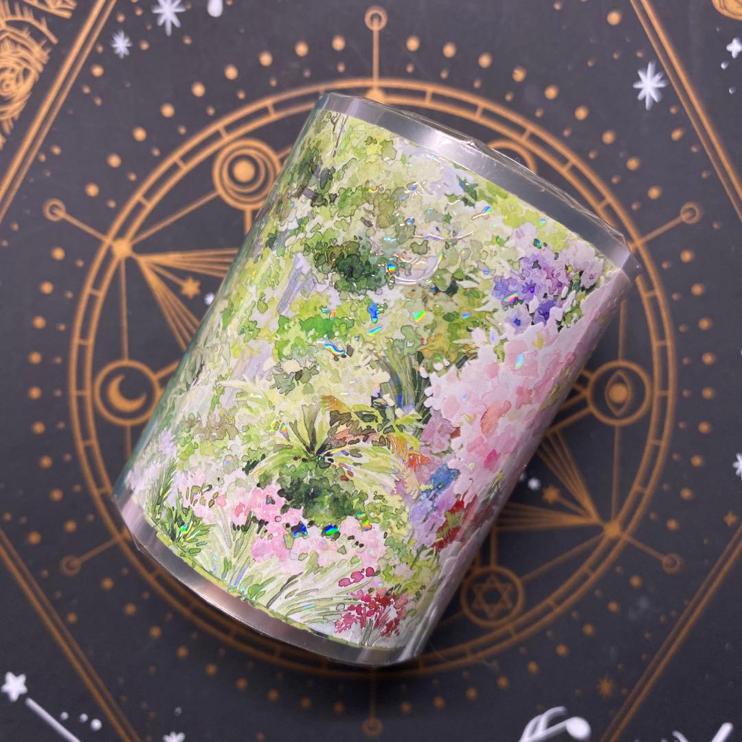 【G1】海外 10m巻　貝殻光マスキングテープ　お花系/動物系/装飾系/背景系