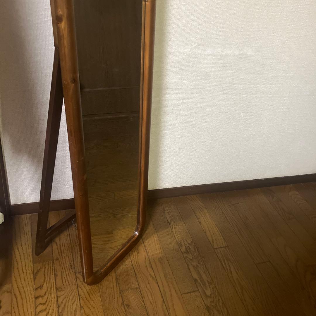 木製オーバルスタンドミラー