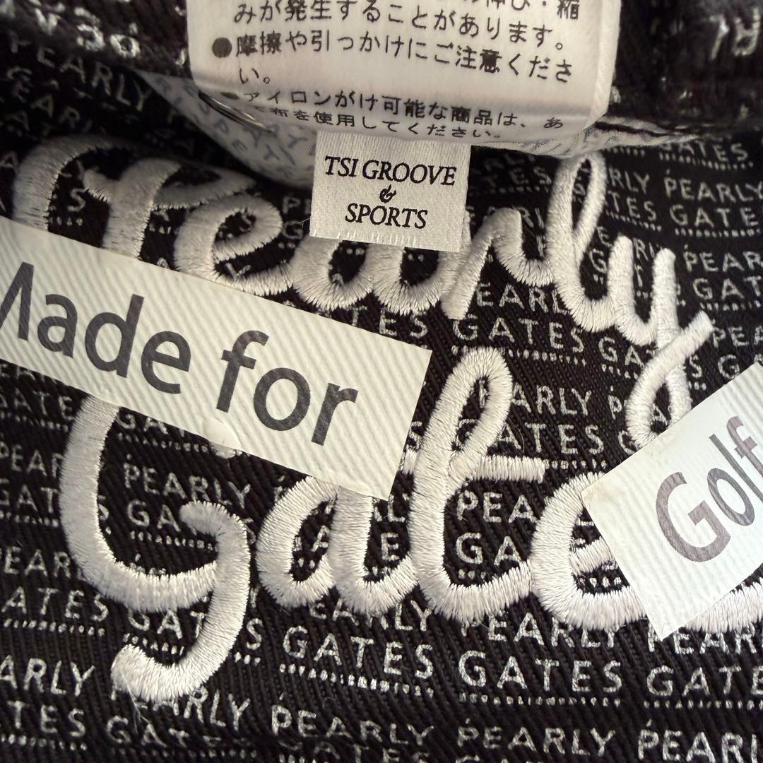 美品　パーリーゲイツ　パンツ　総柄　黒　白　M〜L相当　コットン素材　4 ゴルフ