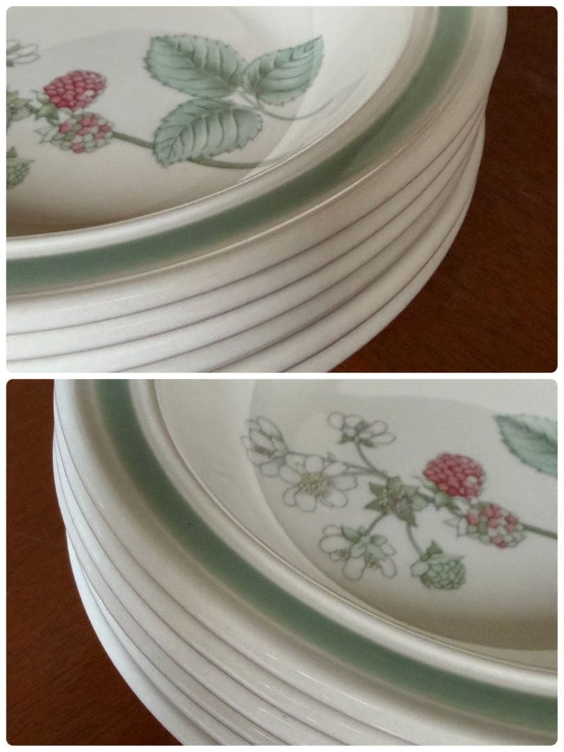 【英国ビンテージ】ウェッジウッド★ラズベリー　ケイン★フルーツソーサー6枚