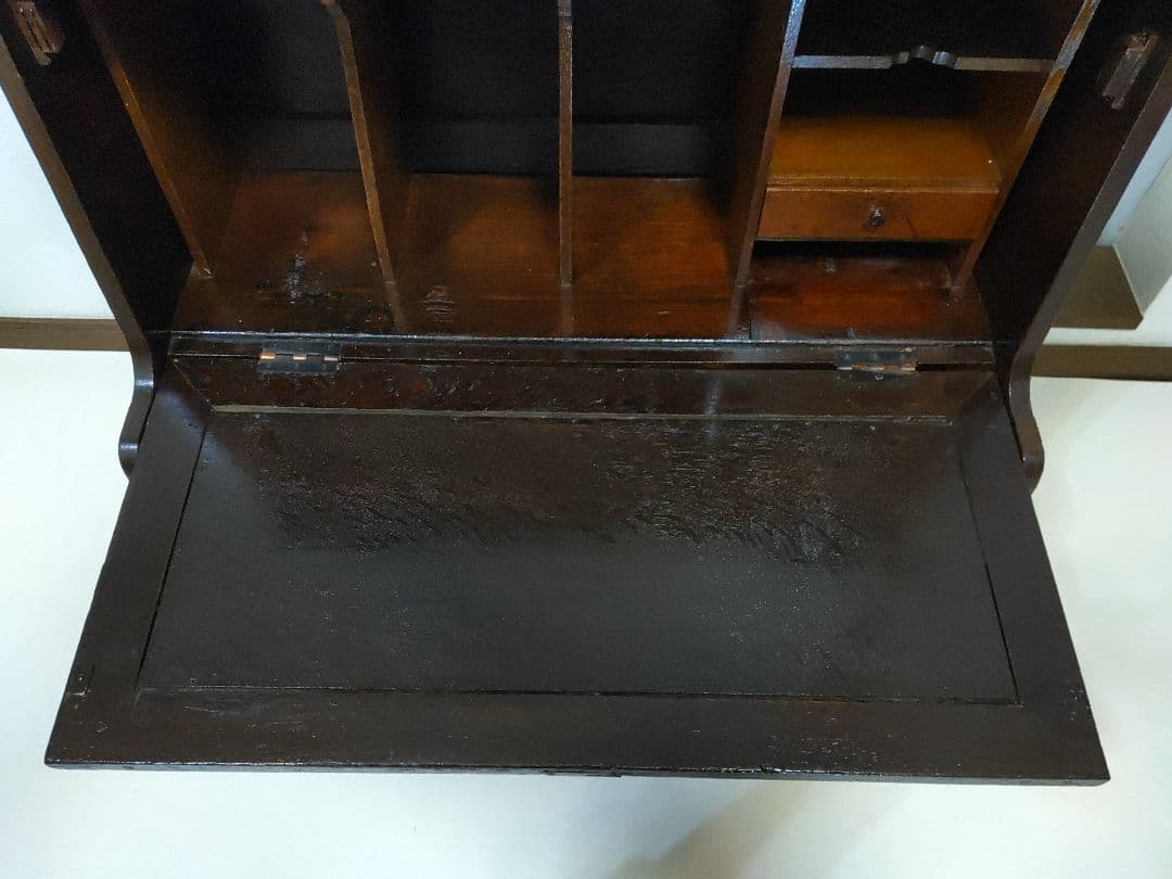 簿記机 レトロモダン 和製ライティングビューロー 収納デスク キャビネット