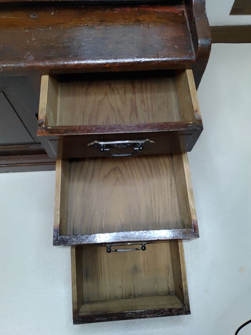 簿記机 レトロモダン 和製ライティングビューロー 収納デスク キャビネット