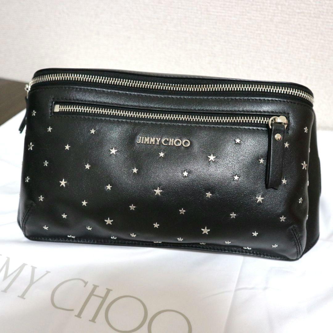 【美品】JIMMY CHOO ジミーチュウ ブラック レザー ボディバッグ
