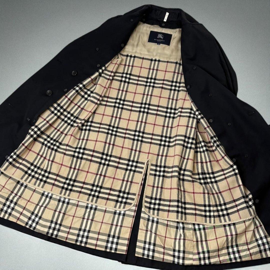 BURBERRYトレンチコート ブラック ノバチェック ライナー ベルト付 38