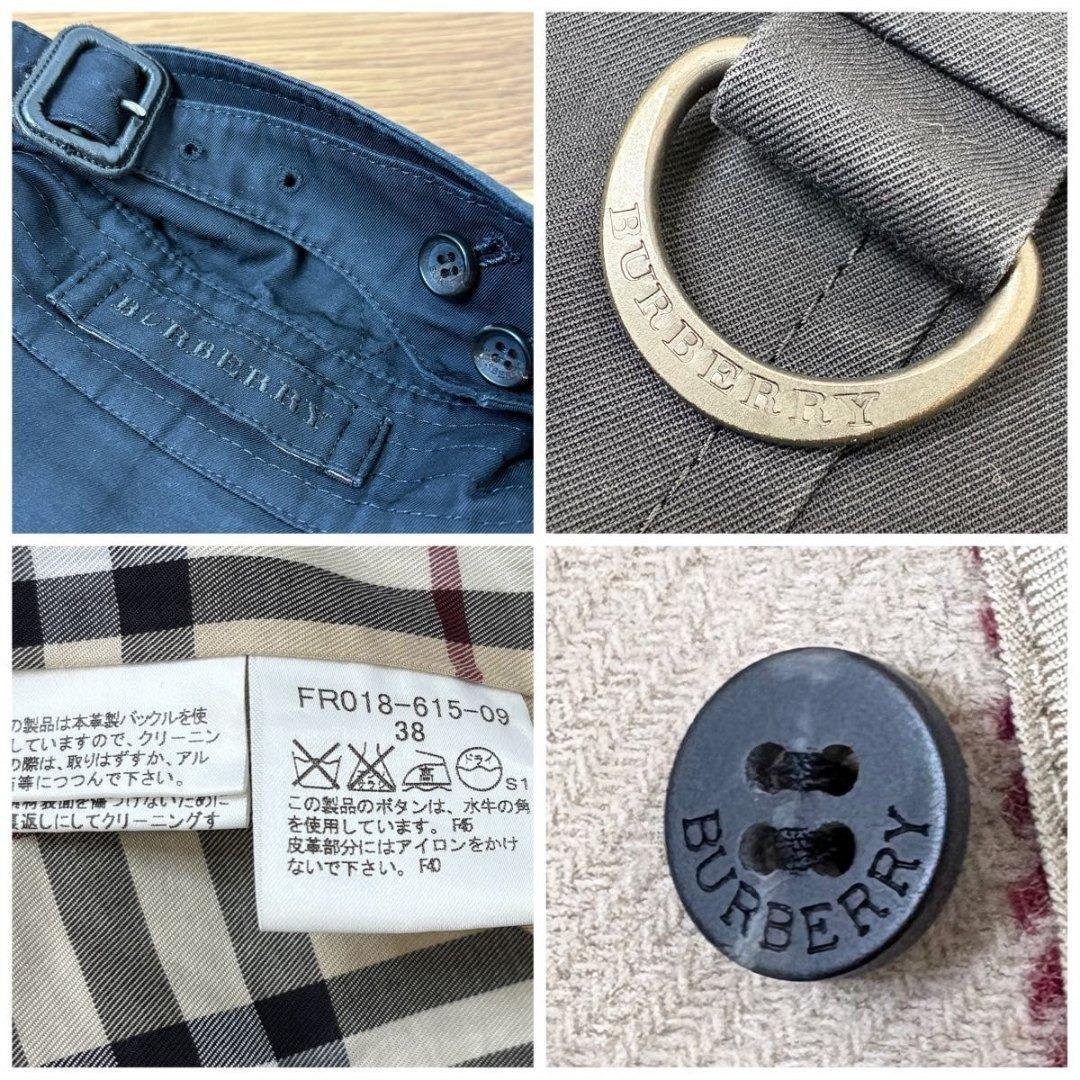 BURBERRYトレンチコート ブラック ノバチェック ライナー ベルト付 38