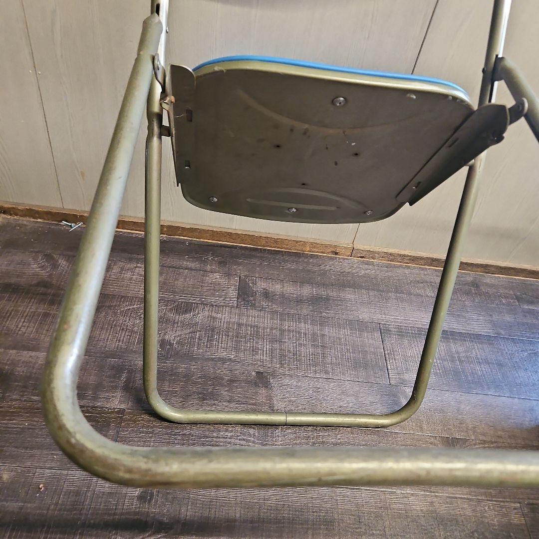 昭和　レトロ　パイプ椅子　折りたたみ式　セコイア フルタ チョコレート