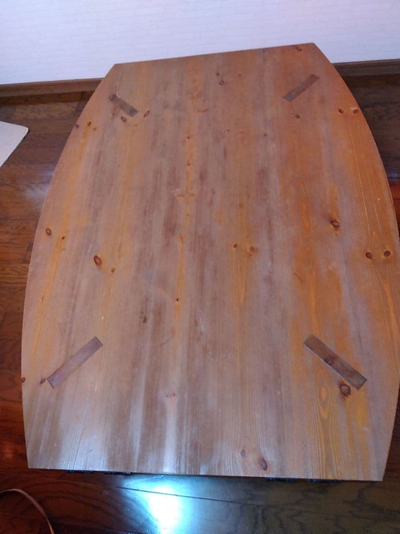 楕円形ナチュラルウッドローテーブル