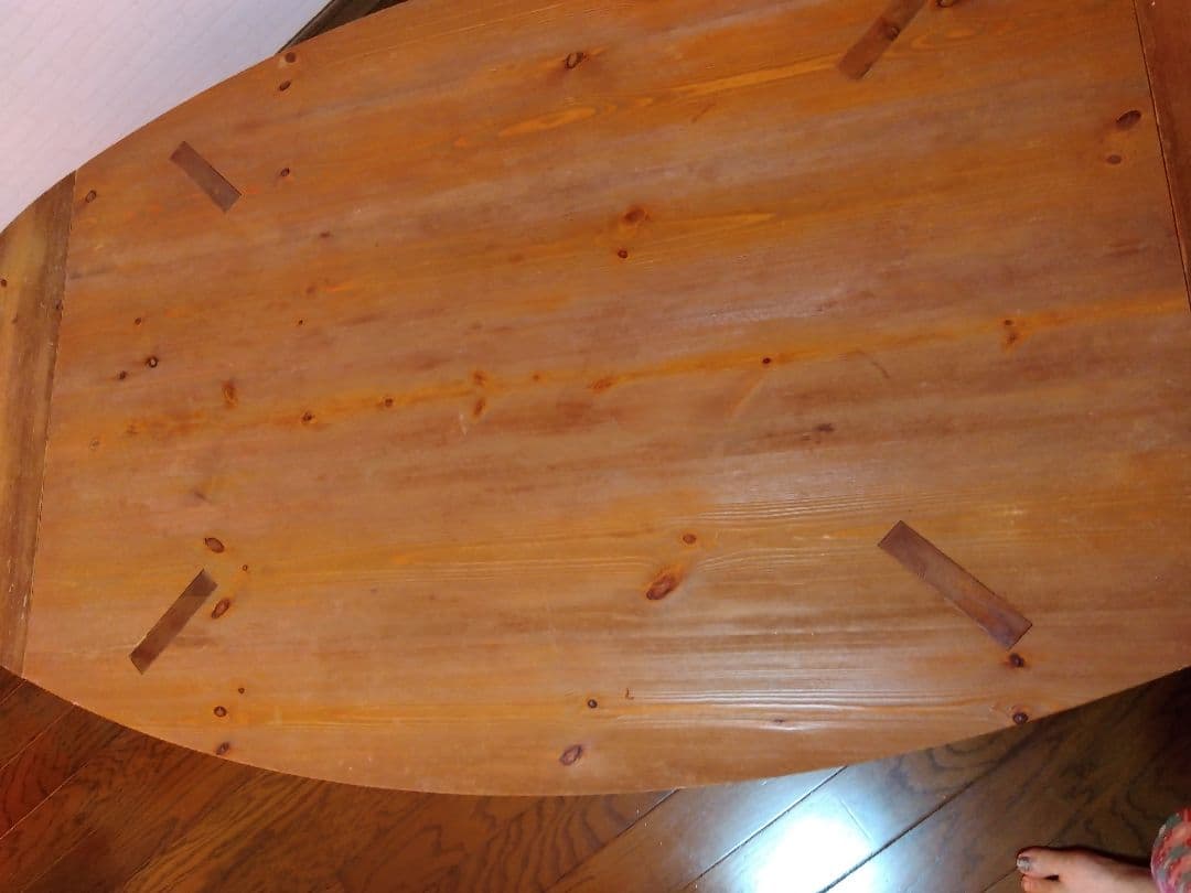 楕円形ナチュラルウッドローテーブル