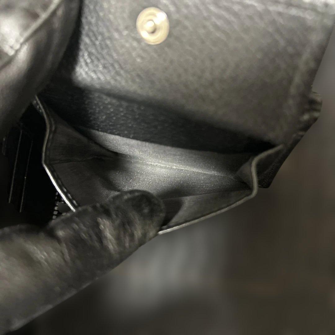 グッチ 二つ折り財布 シェリーライン レザー ブラック