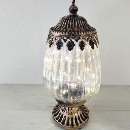 新品ロワール　LED ランタン　M　アンティーク調 電池式　アンティークゴールド