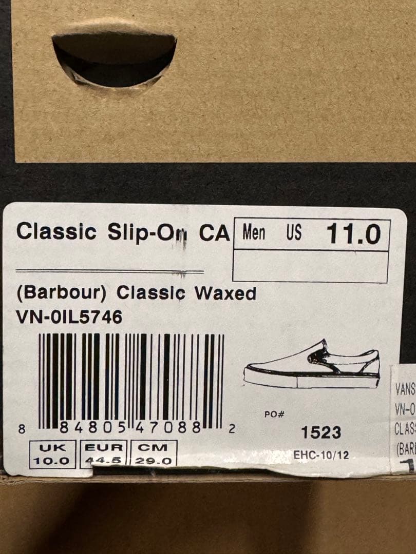 29cm Vans × Barbour Classic Slip On バブアー