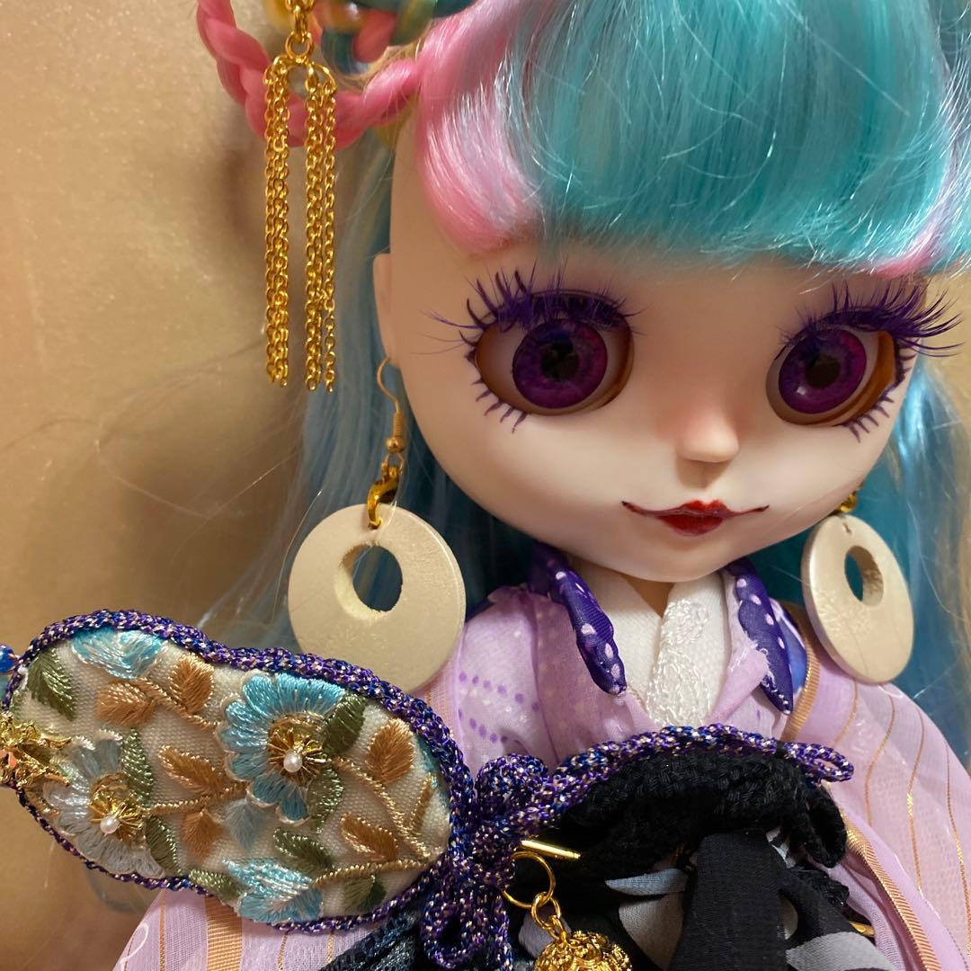 カスタムアイシードール『乙姫様』ピンク&イエロー&水色mixヘア