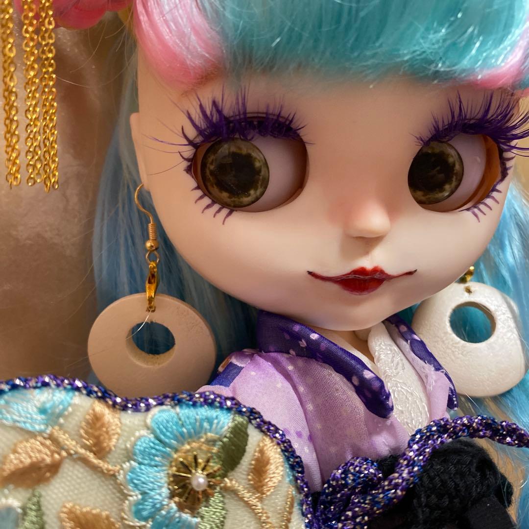 カスタムアイシードール『乙姫様』ピンク&イエロー&水色mixヘア
