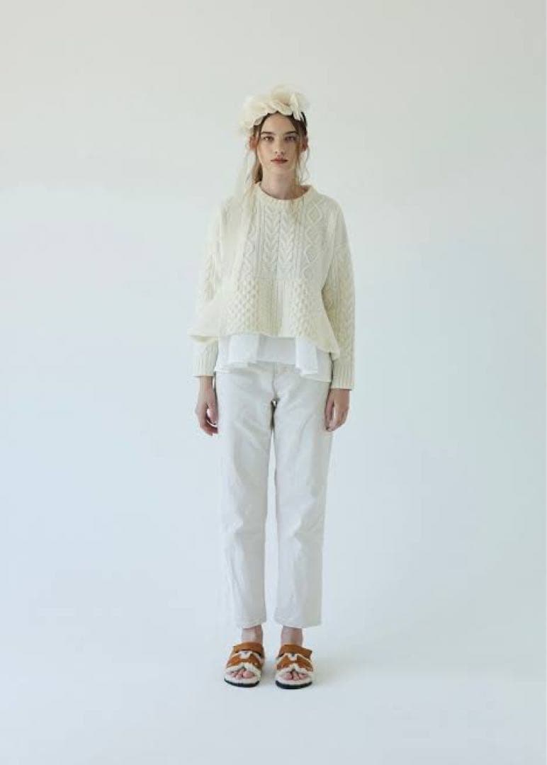 st.cecilia girlish ガーリッシュ♡ぺプラムケーブルニット