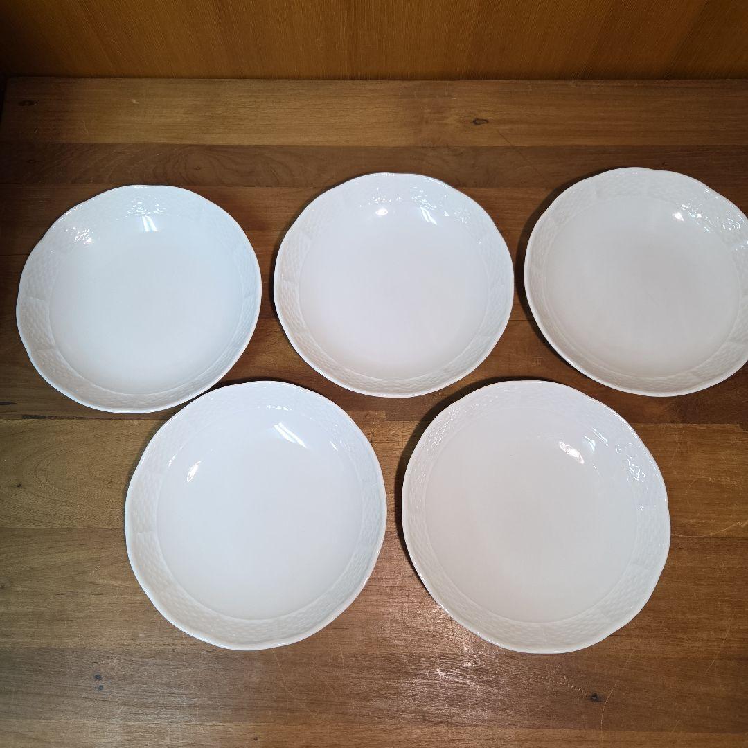 【5枚セット】リチャードジノリ ベッキオホワイト スーププレート 19cm