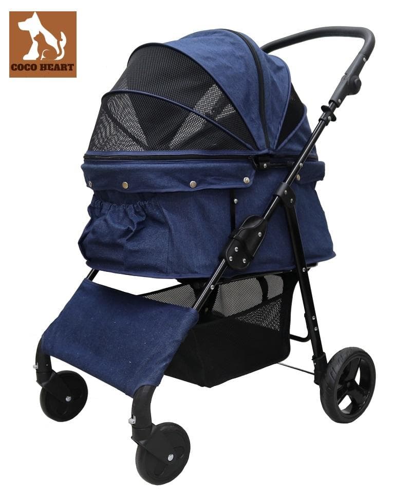 在庫調整の為大特価！ココハート ４輪ペットカート/甘えん坊バギーBIG デニム