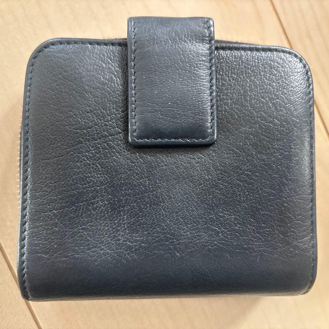 YSL 黒 レザー 二つ折り財布