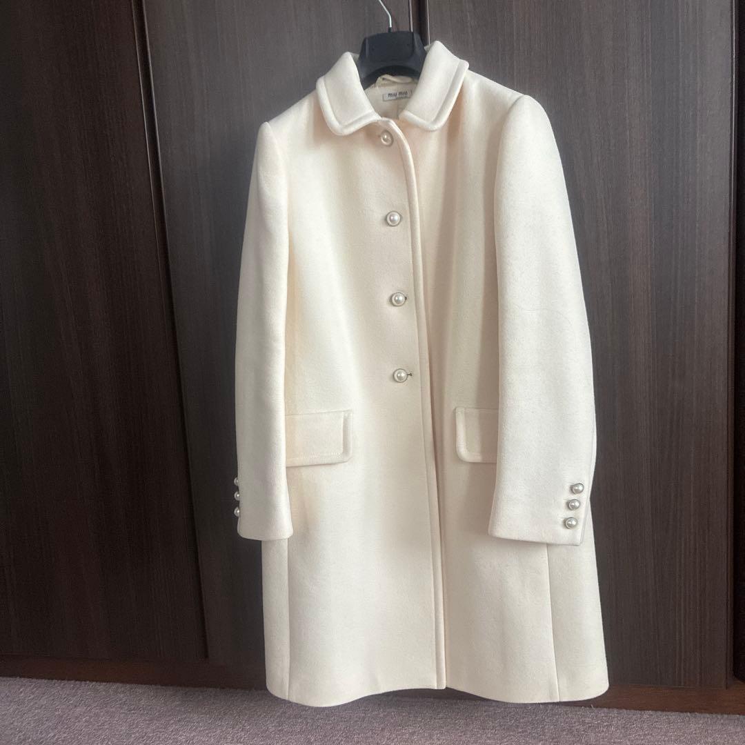 miu miu アイボリー ロングコート