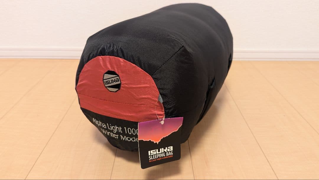 イスカ「アルファライト1000EX」冬季用寝袋+収納袋付き【開封済み未使用品】