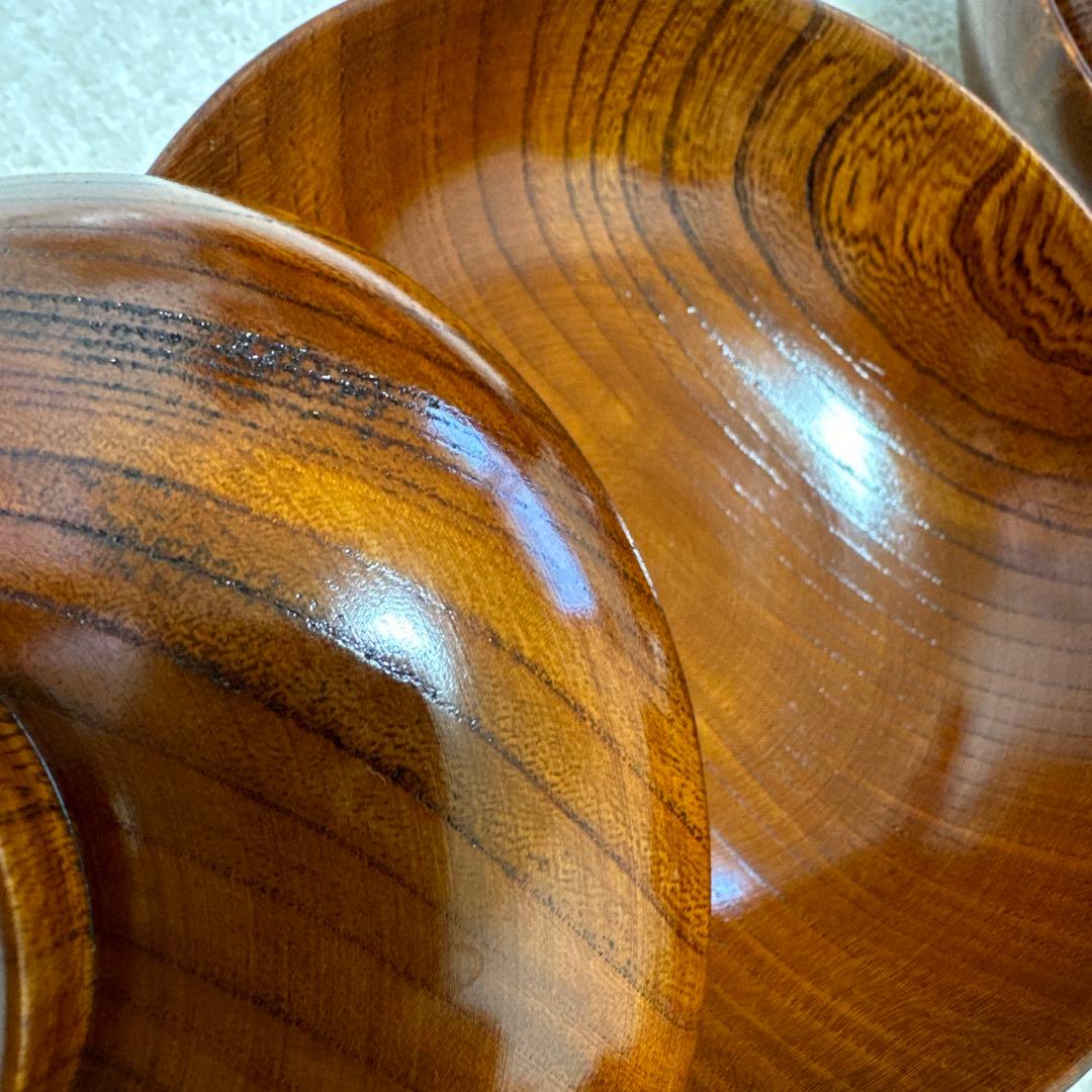 木製　雑煮　汁椀　お椀蓋付き　お雑煮　漆器4客セット