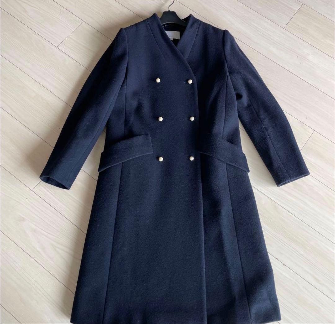 未使用に近い　毛100% LESTERAパールチェスターコートMサイズ