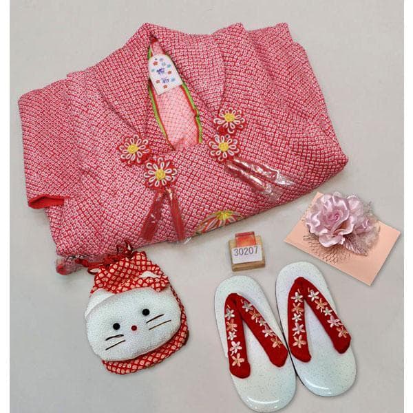 七五三 三歳 女児 正絹 総絞り 被布着物セット 夢想 NO30207