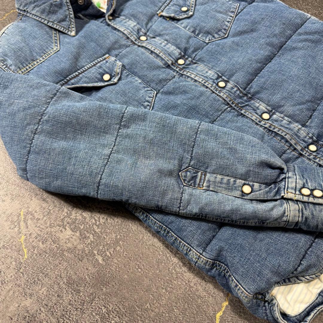 REMI RELIEF BeamsコラボデニムダウンシャツMレミレリーフビームス