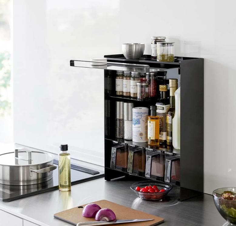【定価11000円】隠せる調味料ラック タワー 山崎実業 tower ブラック