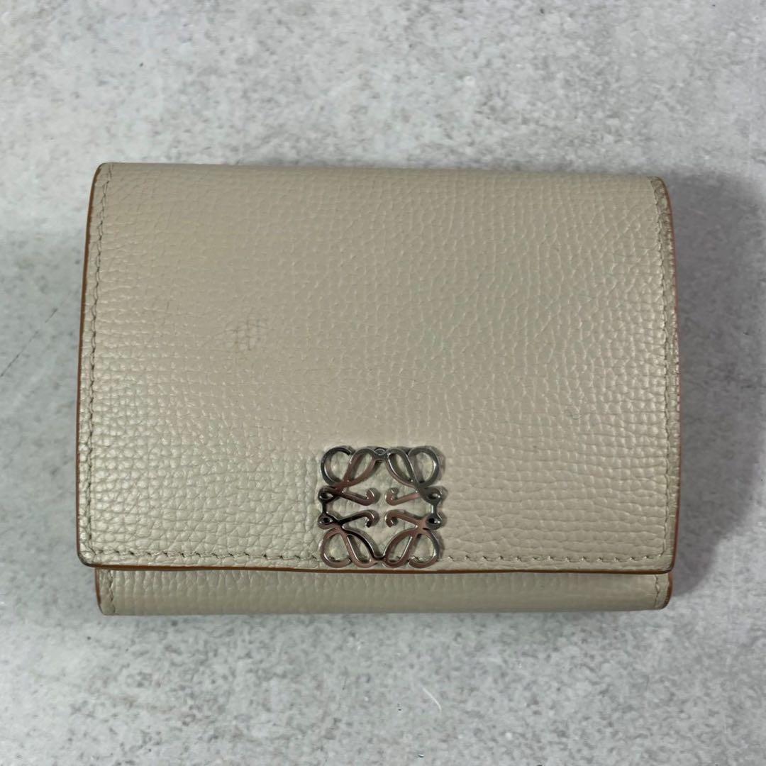 LOEWE ロエベ アナグラム トライフォールド 三つ折り財布 トープ