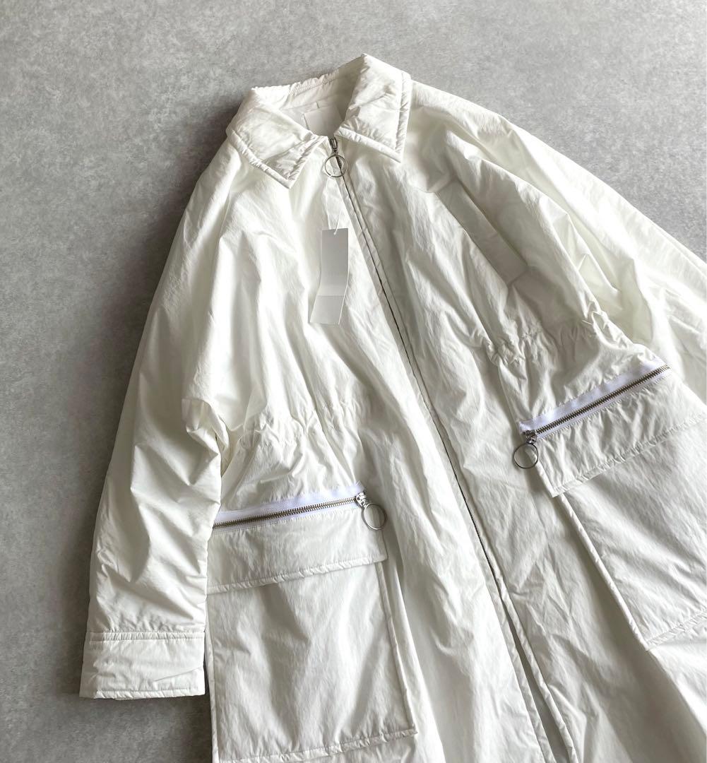 SHENERY ドロスト付き 中綿 ロングコート ホワイト 24AW