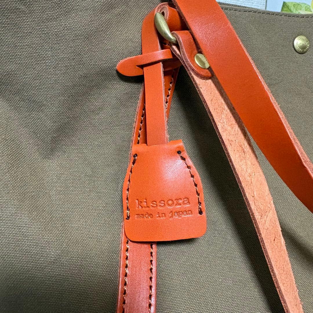未使用品☆キソラ kissora トートバッグ 帆布 キャンバス レザー2way