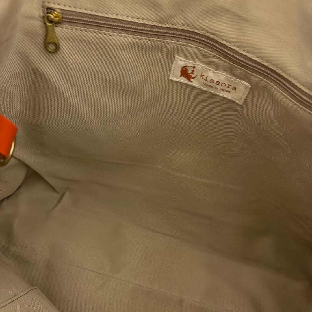 未使用品☆キソラ kissora トートバッグ 帆布 キャンバス レザー2way