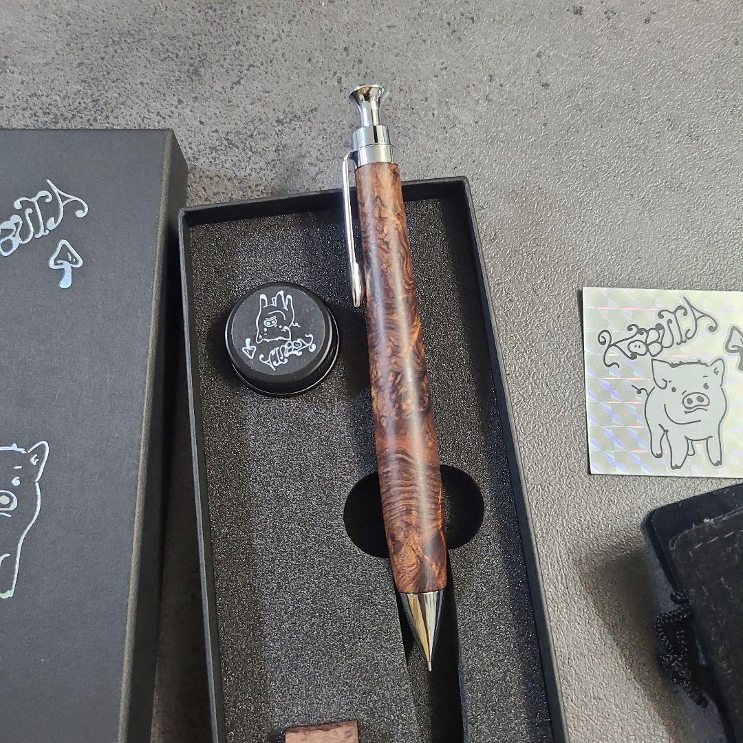 こぶた工房　サイアミーズローズウッド極上杢　シャープペンシル0.5ミリ　美品