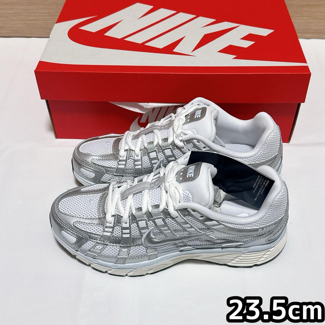 【新品】NIKE ナイキ P-6000 23.5cm シルバー ホワイト