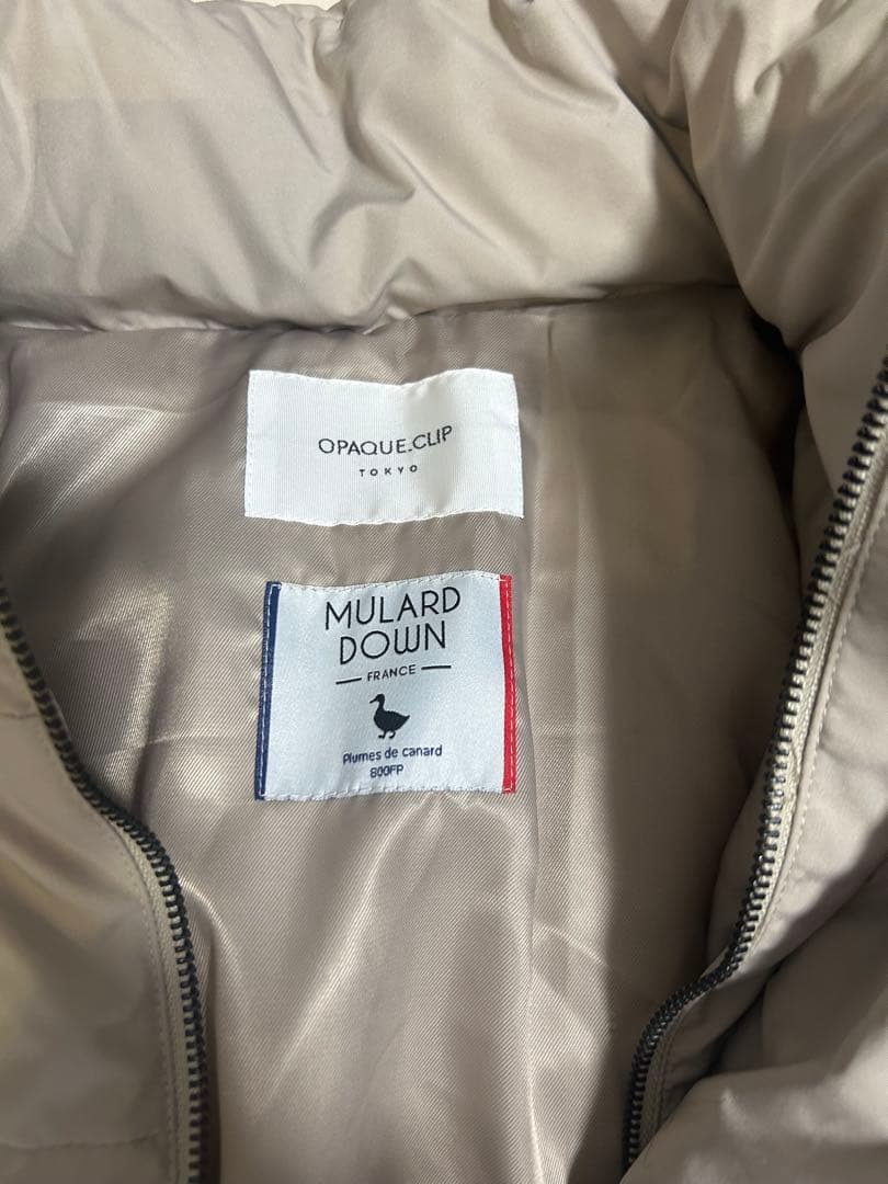 OPAQUE.CLIP ベージュ ロングダウンジャケット　モンスターコート