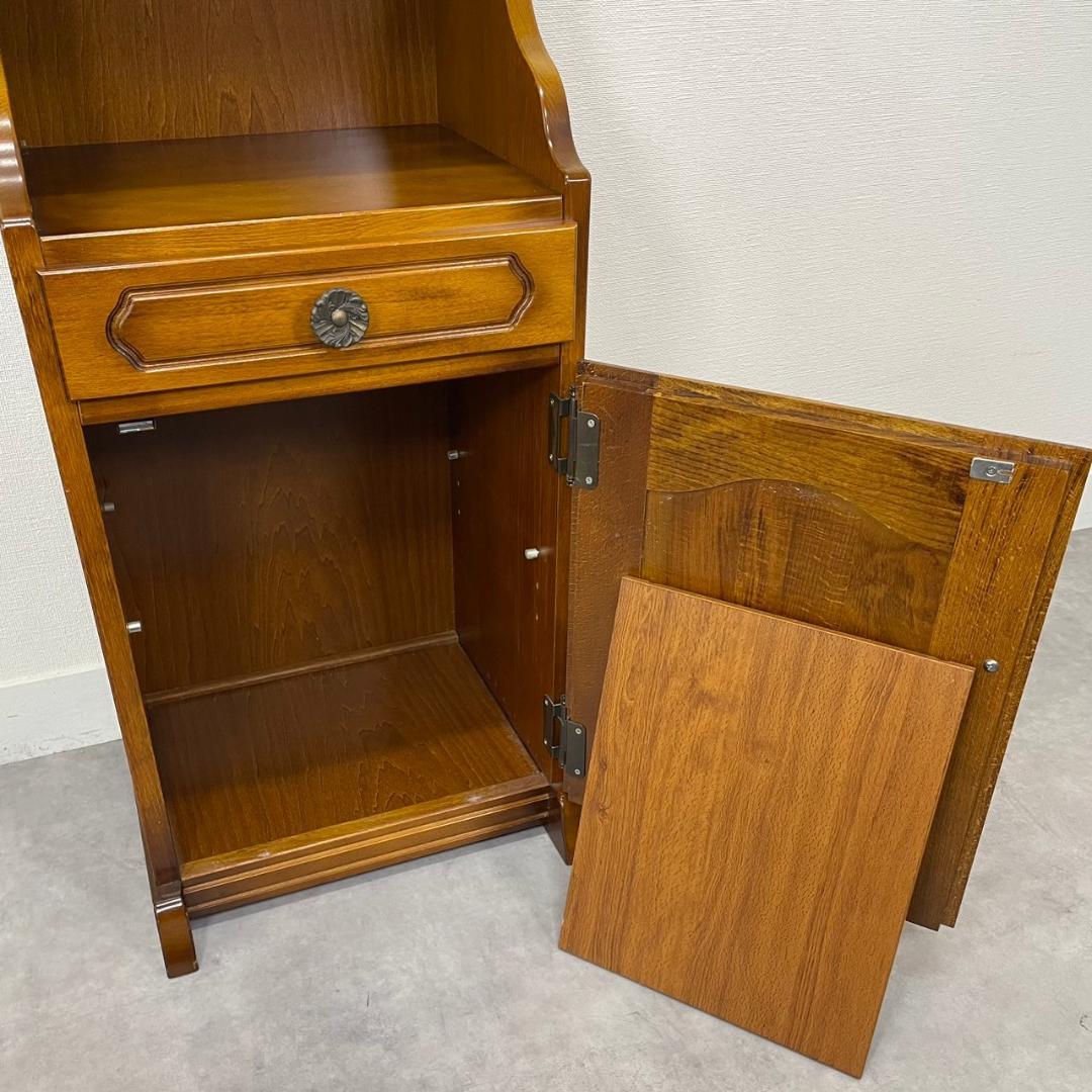 オールドカリモク コロニアル 電話台 サイドチェスト ディスプレイ台 ビンテージ