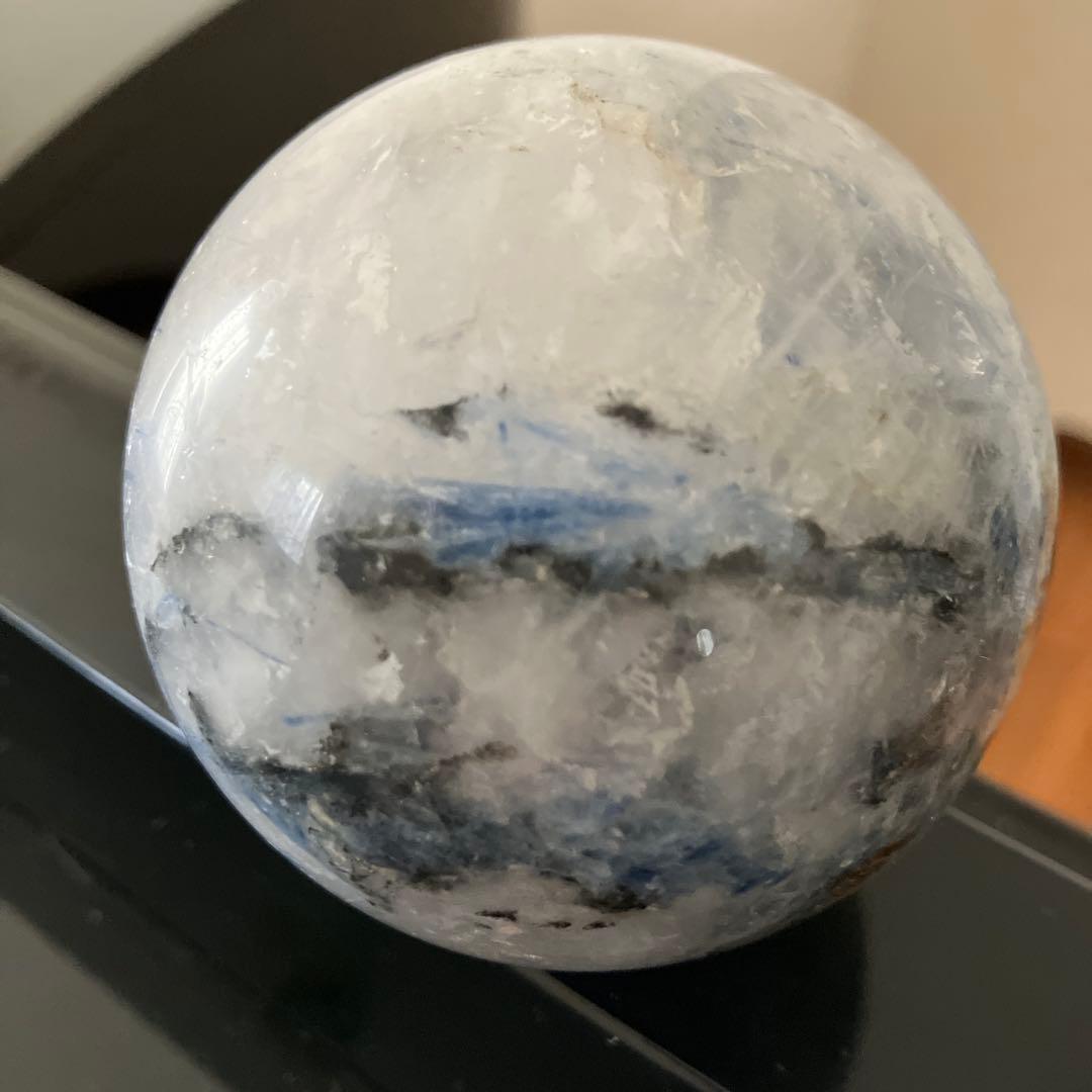 特大！カイヤナイトシリカ　スフィア　天然石置物　E148