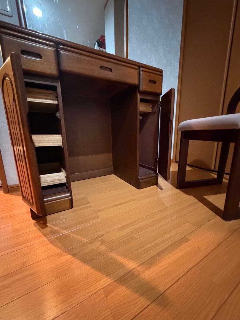 木製ドレッサー・鏡台 引き出し付き