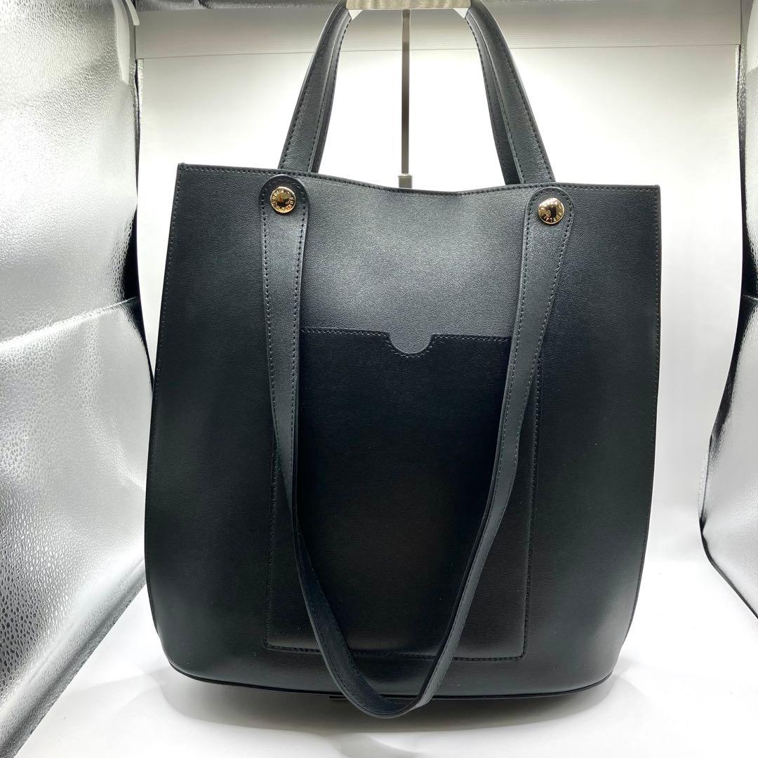 【美品】FURLA フルラ ムーサS トートバッグ ハンドバッグ 黒 ポーチ付