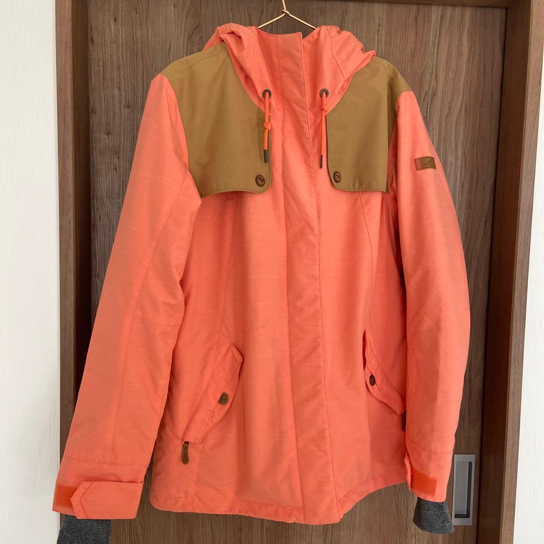 ROXY　スノーボードウェア M マウンテンジャケット　サーモンピンク　フード付
