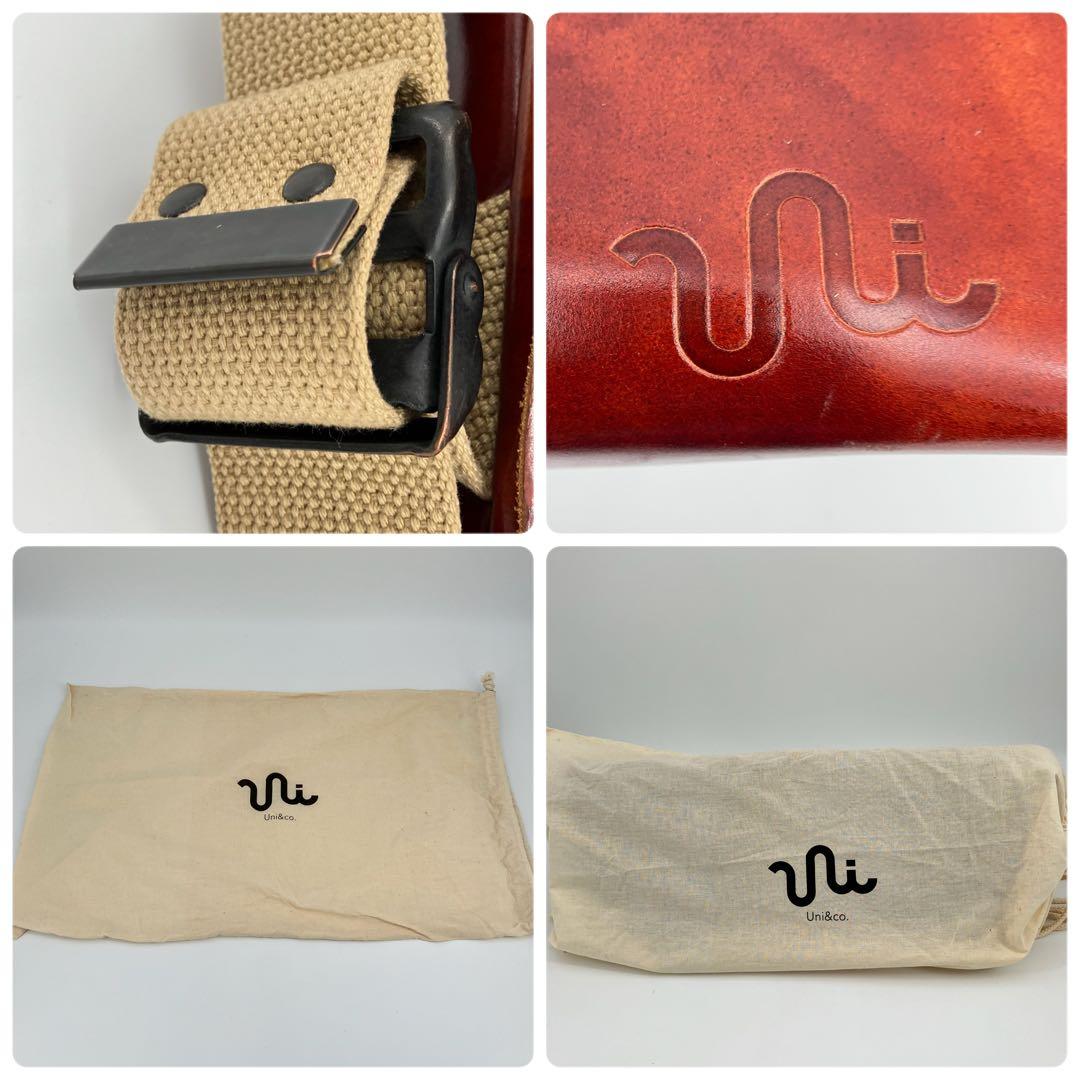 ユニアンドコー メッセンジャーバッグ レザー ワックス加工 Mサイズ キャメル