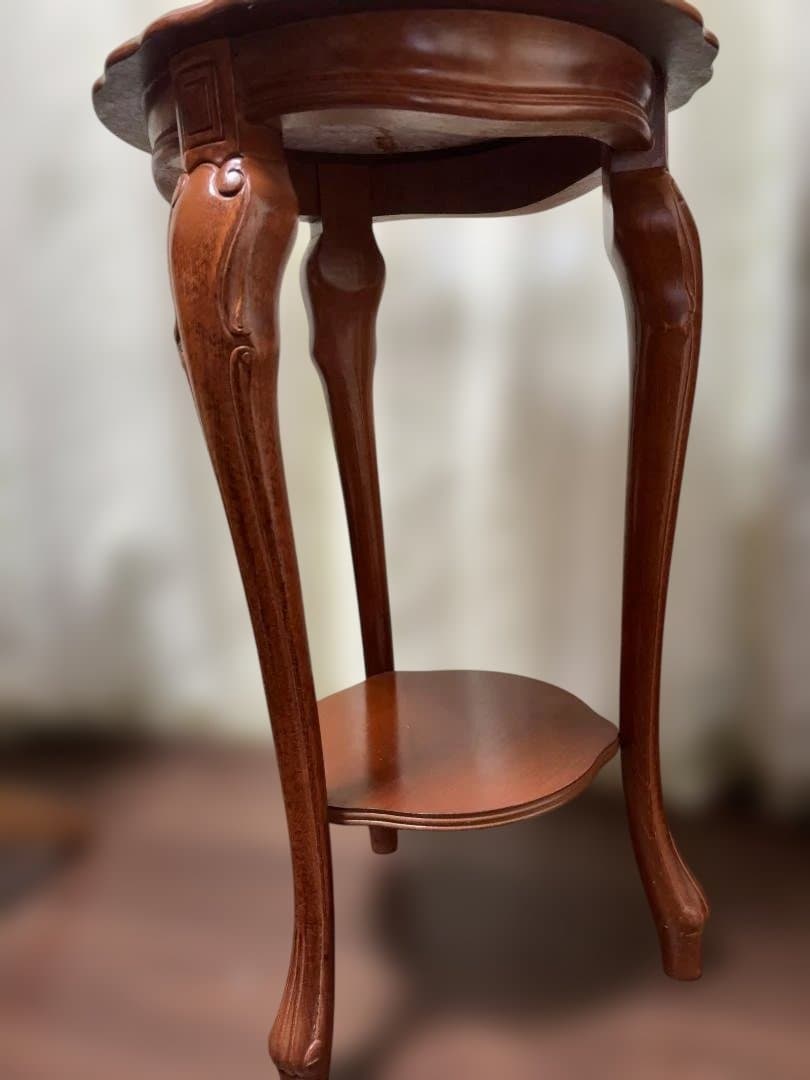 大理石 ヒビあり　サイドテーブル コンソールテーブル 花台 猫足　01b37