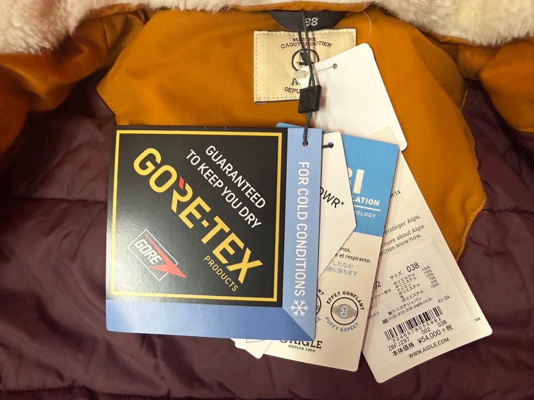 AIGLE エーグル ダウンコート GORE-TEX タグ付き未使用 ファー付