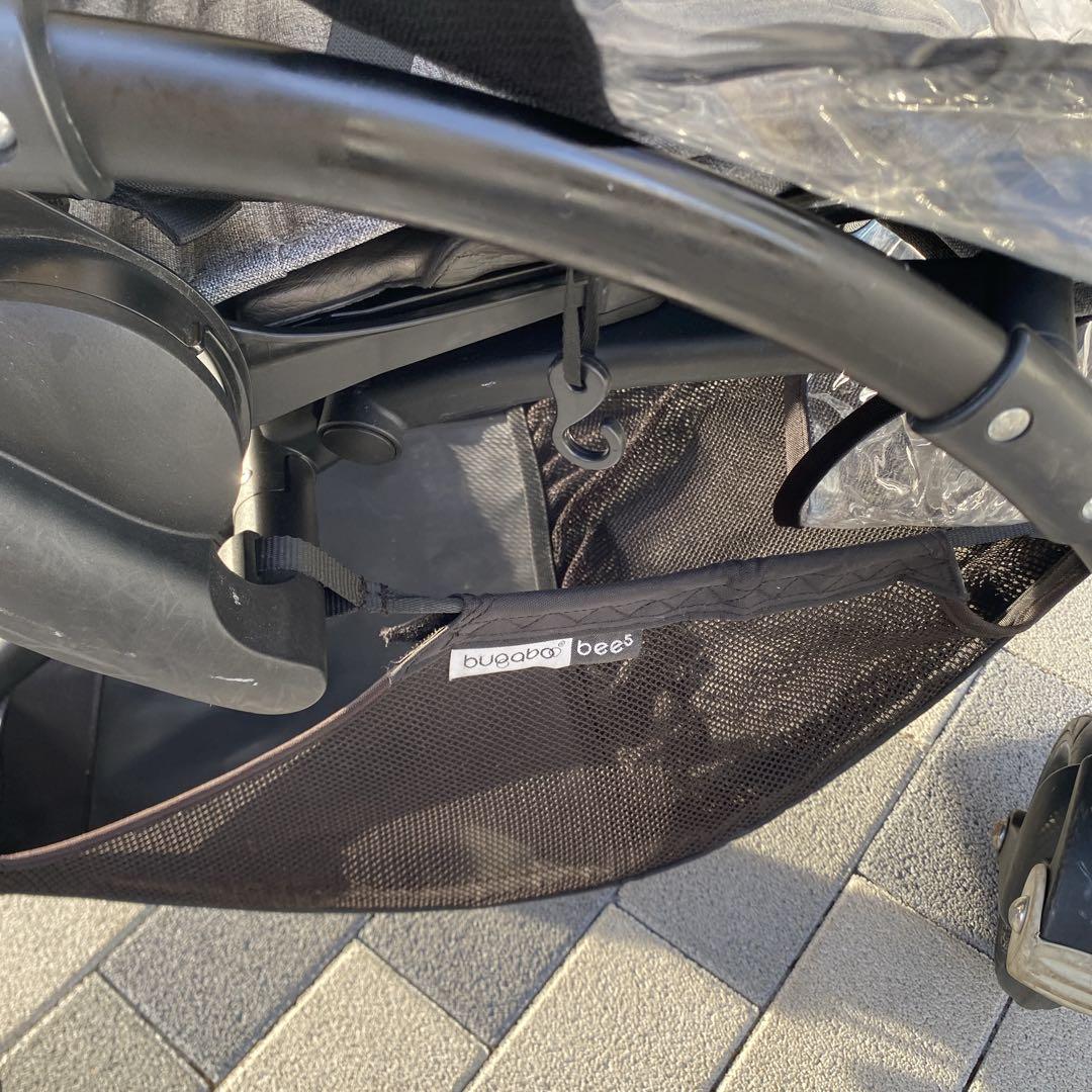 【美品】bugaboo bee5ベビーカー ブラックフレーム　グレーメランジ&白