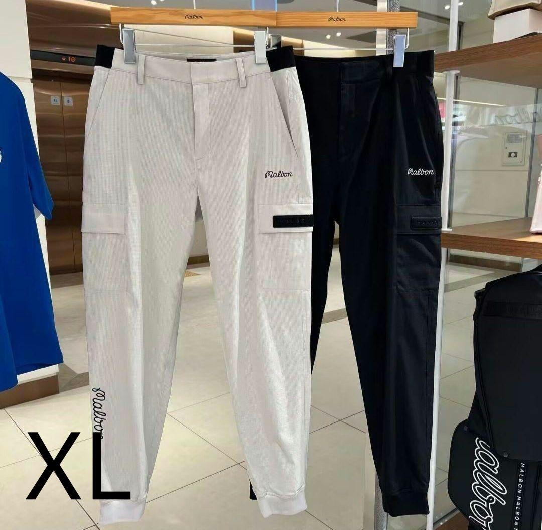 Malbon メンズ ロングパンツ カーゴタイプ ブラック 多サイズ展開 美品⛳