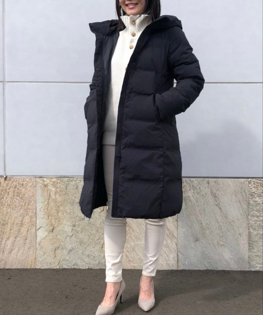 UNIQLO ユニクロ シームレスダウンロングコート ブラック レディース XL
